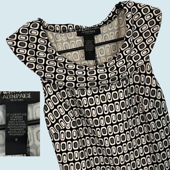 Alyn Paige Knit Tank Dress Atomic Pattern, Retro, Coolcore, MCM, Mad Men Hipster - Picture 3 of 6
